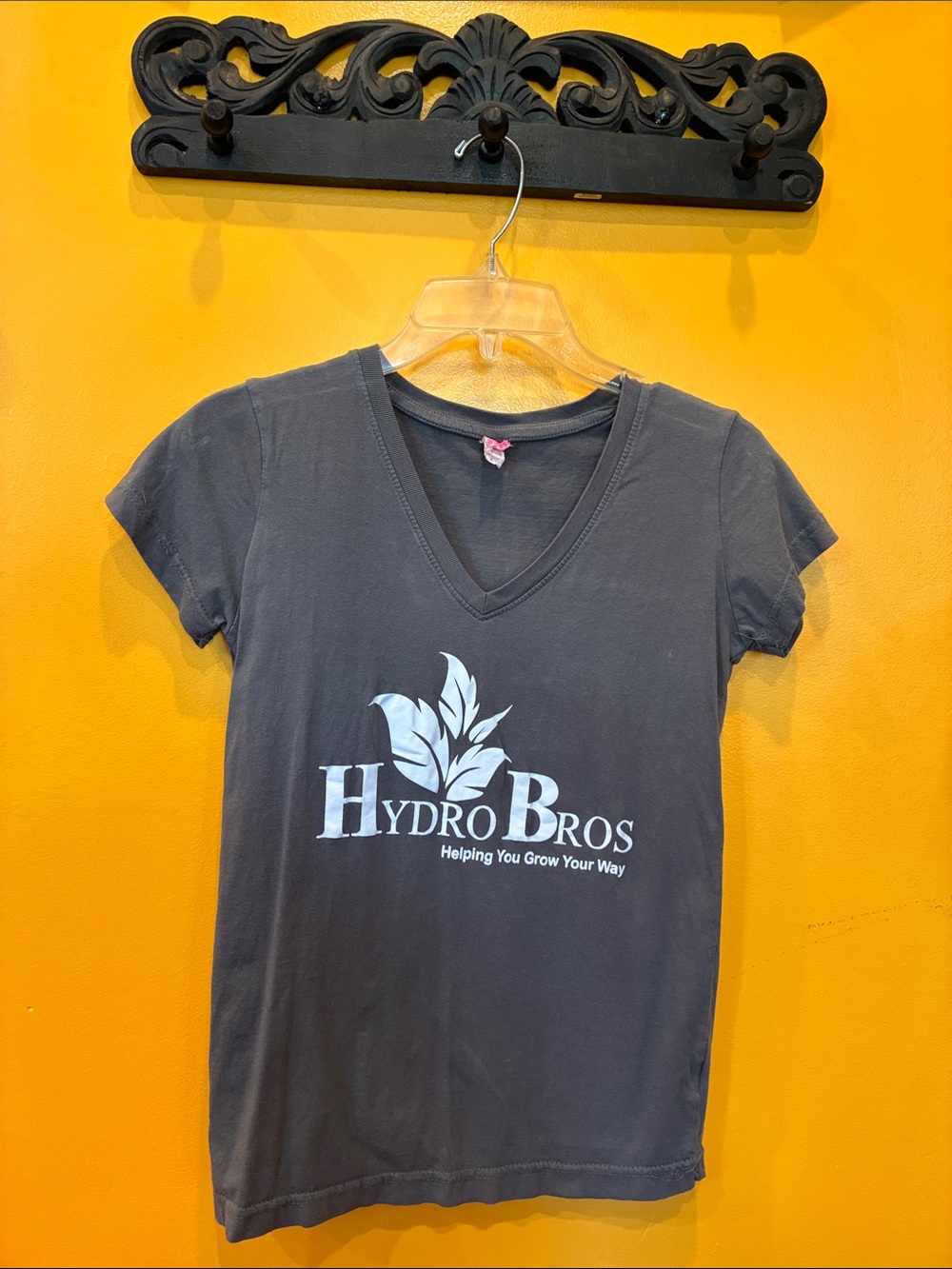 Hydro Bros Women's V-Neck Logo Tee - Charcoal